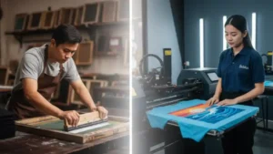 kelebihan dan kekurangan sablon manual dan digita